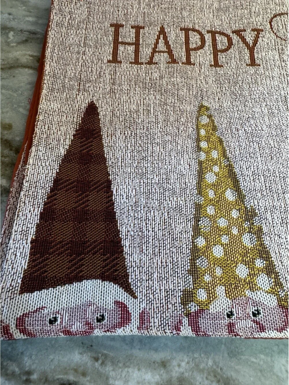 Fall Holiday Happy Harvest Gnome Placemats, Set of Four (4) Colorful Tapestry
